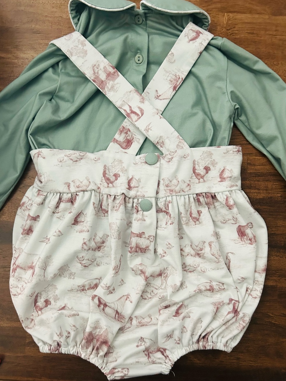 Busy Bees Smocks Matching Set with Animal Print - Picture 2 of 5